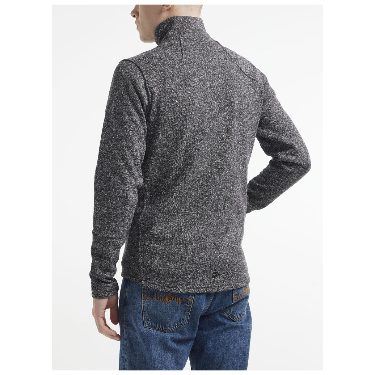 Adv Explore Heavy Fleece Jkt M - Black Melange - Closeup 2