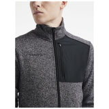 Adv Explore Heavy Fleece Jkt M - Black Melange - Closeup 3