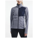 Adv Explore Heavy Fleece Jkt W - Grey Melange - Closeup 1