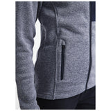 Adv Explore Heavy Fleece Jkt W - Grey Melange - Closeup 4