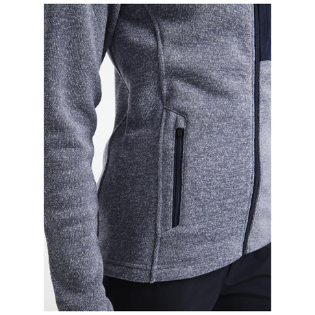 Adv Explore Heavy Fleece Jkt W - Grey Melange - Closeup 4