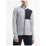 Adv Explore Heavy Fleece Jkt W - Grey Melange/Black - Closeup 1
