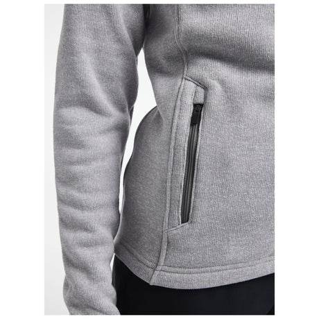 Adv Explore Heavy Fleece Jkt W - Grey Melange/Black - Closeup 4