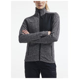 Adv Explore Heavy Fleece Jkt W - Black Melange - Closeup 1