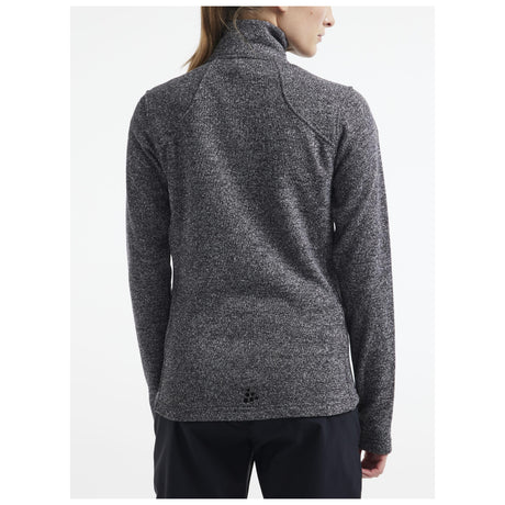 Adv Explore Heavy Fleece Jkt W - Black Melange - Closeup 2