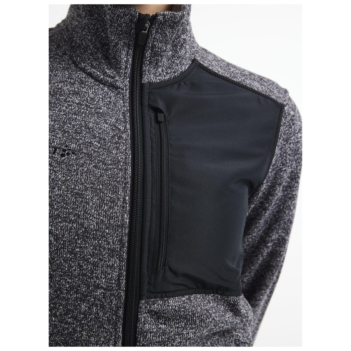 Adv Explore Heavy Fleece Jkt W - Black Melange - Closeup 3