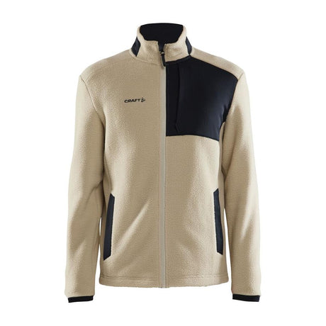 Adv Explore Pile Fleece Jkt M - Beige/Black - Front