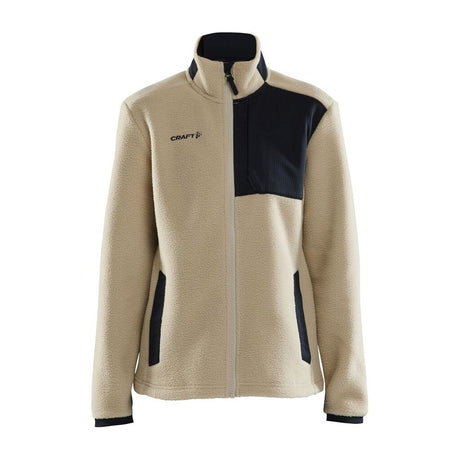 Adv Explore Pile Fleece Jkt W - Beige/Black - Front