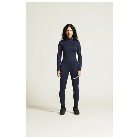 Adv Nordic Ski Club Tights W - Dark Blue/White - Closeup 1