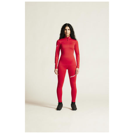 Adv Nordic Ski Club Tights W - Red/White - Closeup 1