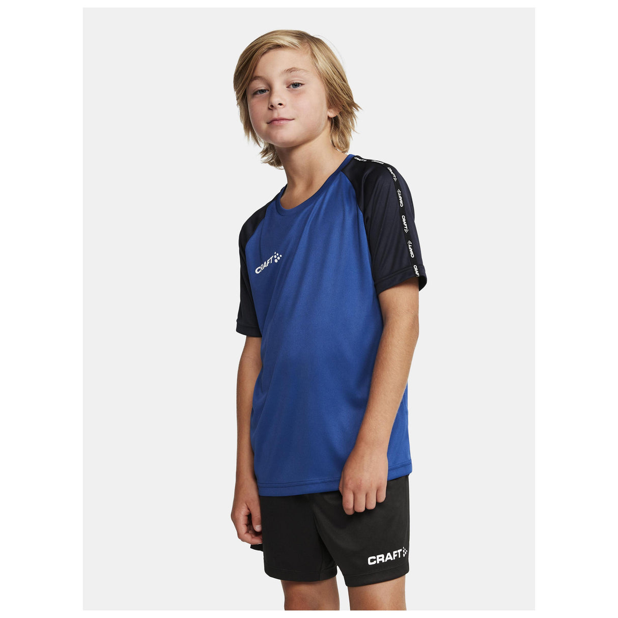 Squad Go Contrast Jersey Jr - Club Cobolt/Navy - Closeup 1