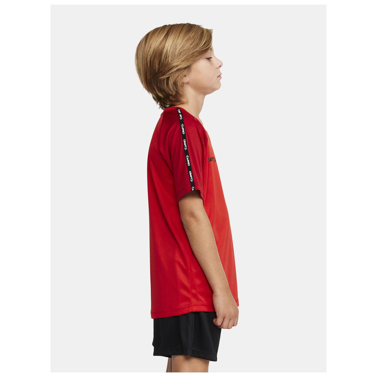 Squad Go Contrast Jersey Jr - Red - Closeup 2