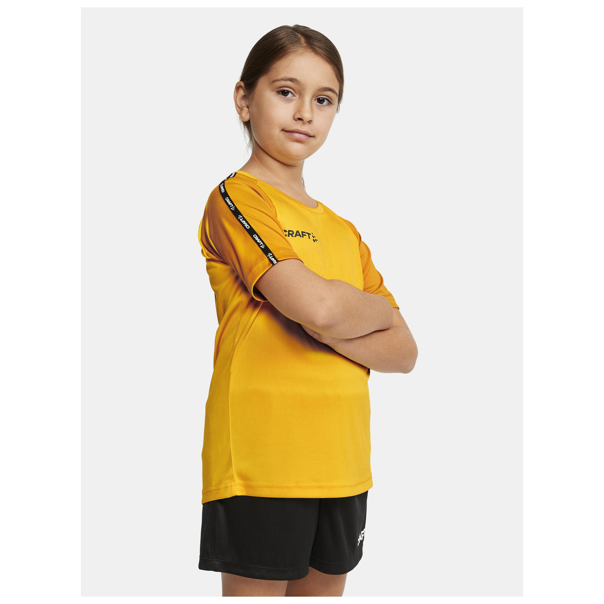 Squad Go Contrast Jersey Jr - Yellow/Golden - Closeup 2