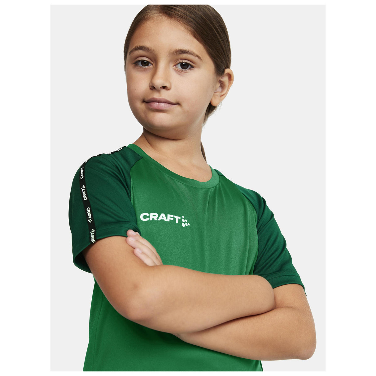 Squad Go Contrast Jersey Jr - Green/Ivy - Closeup 4