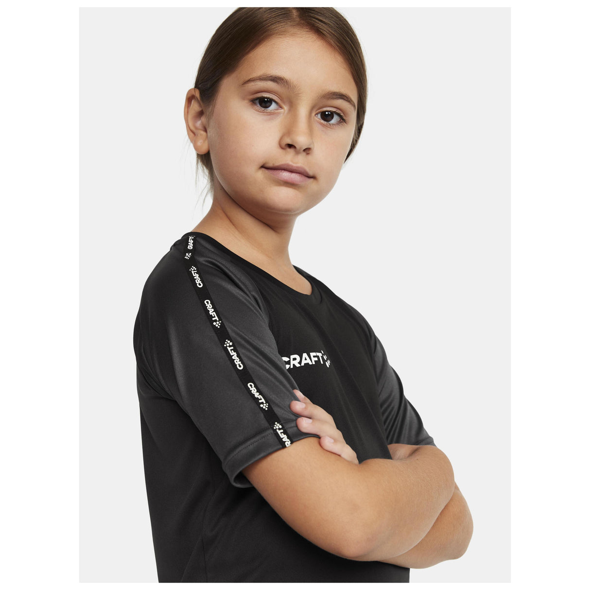 Squad Go Contrast Jersey Jr - Black - Closeup 3