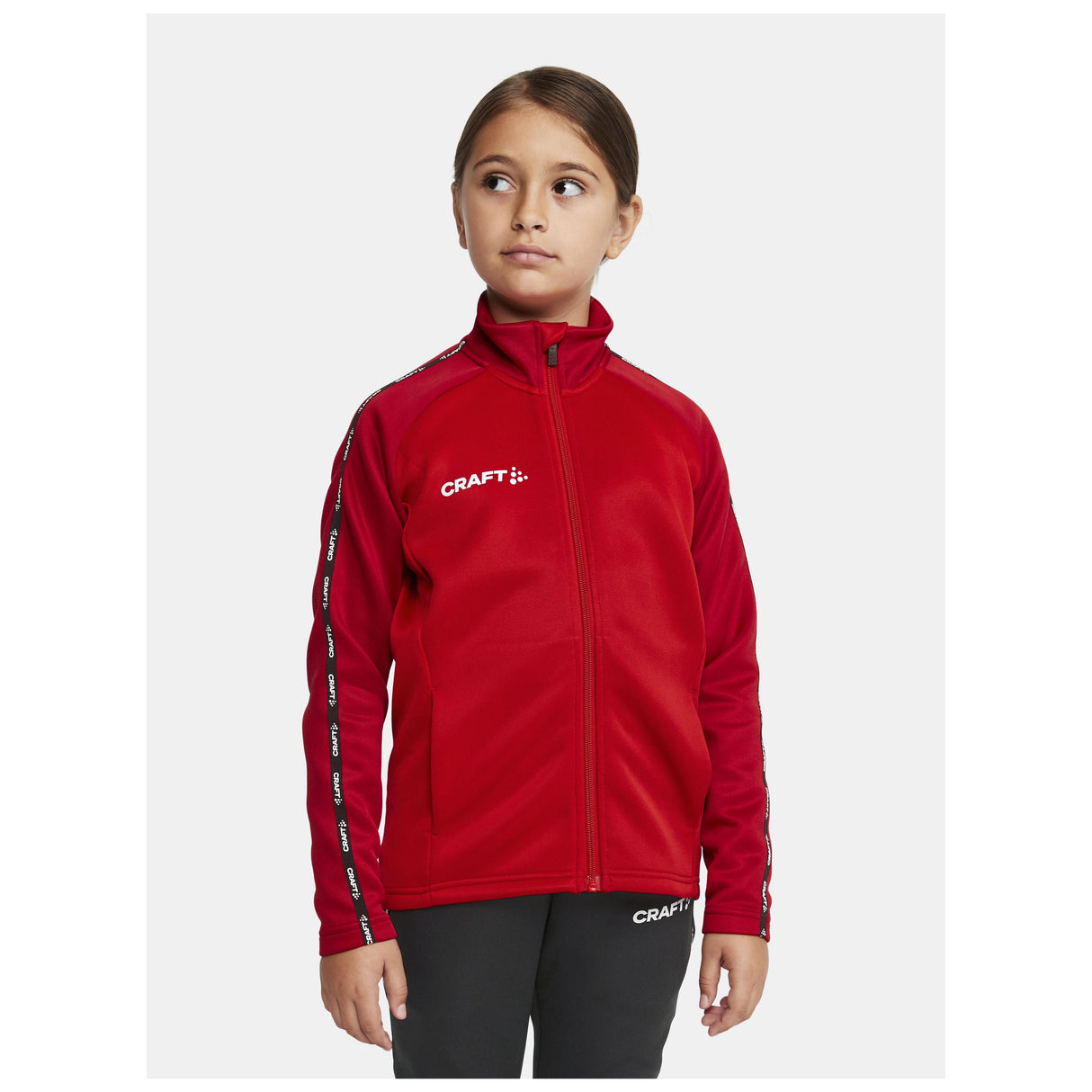 Squad 2.0 Full Zip Jr - Red - Closeup 1