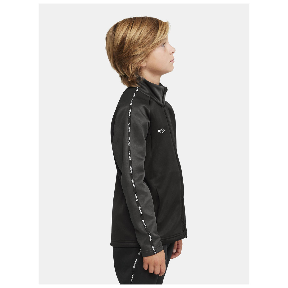 Squad 2.0 Full Zip Jr - Black - Closeup 2