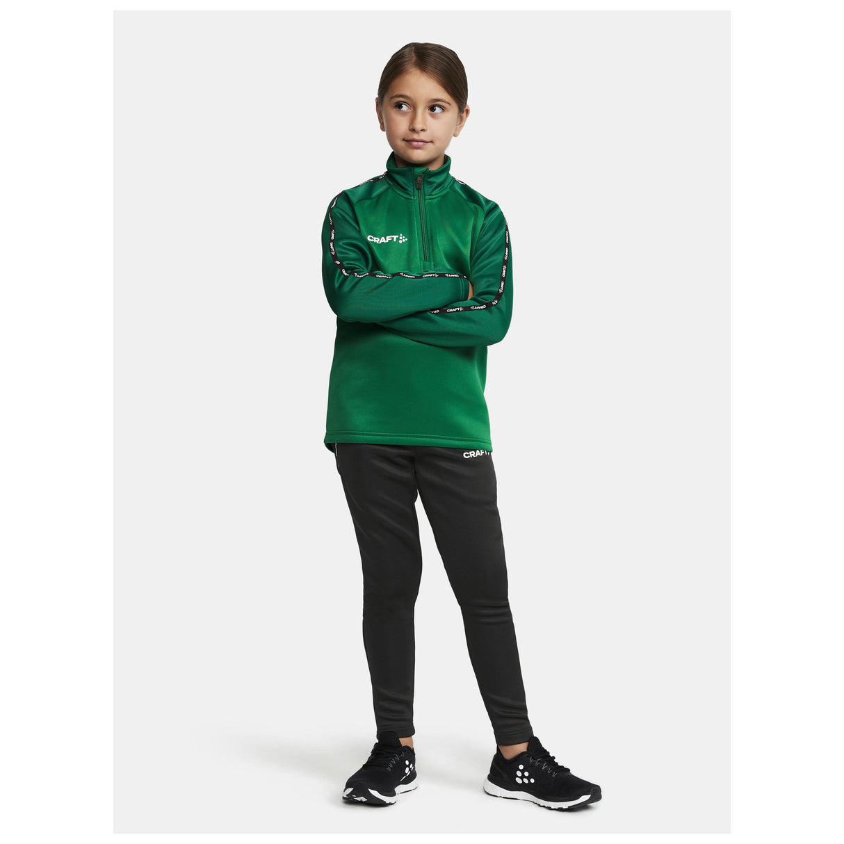 Squad 2.0 Half Zip Jr - Green/Ivy - Closeup 5
