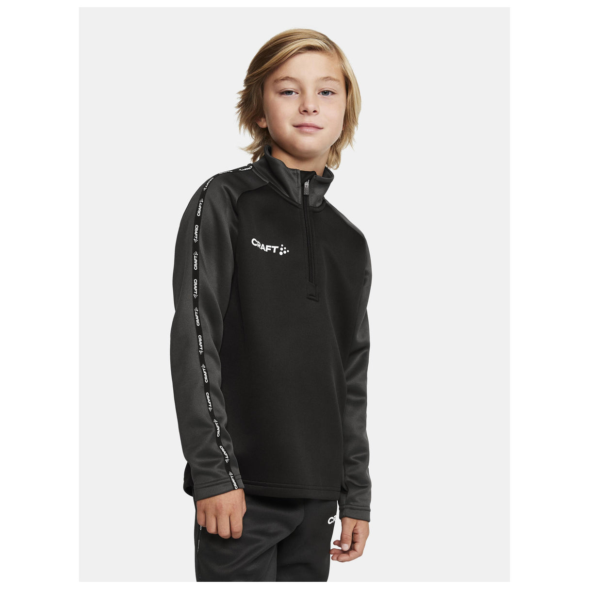 Squad 2.0 Half Zip Jr - Black - Closeup 1