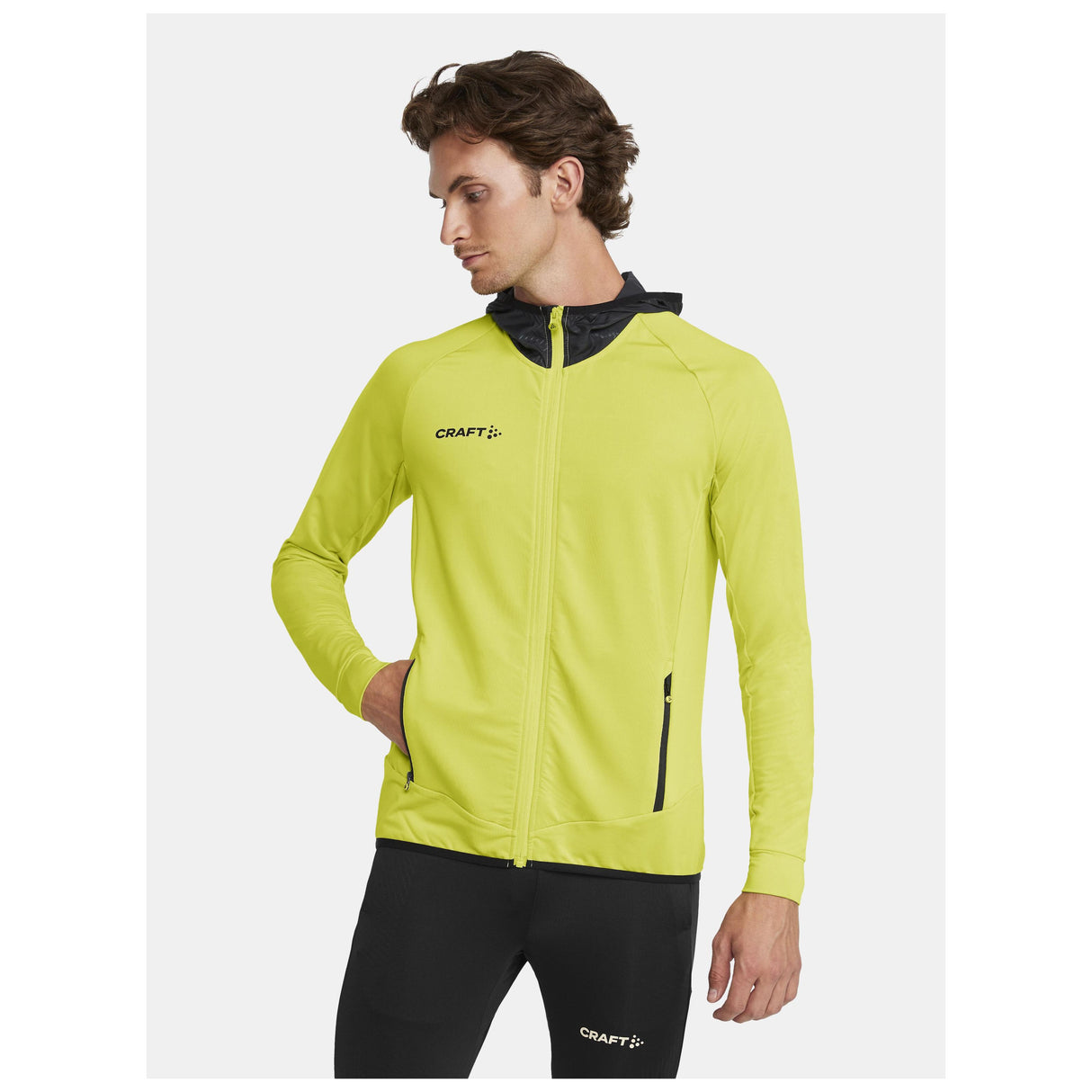 Extend Full Zip M - Yellow - Closeup 1