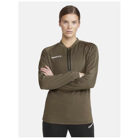 Extend Half Zip W - Dark Green - Closeup 1
