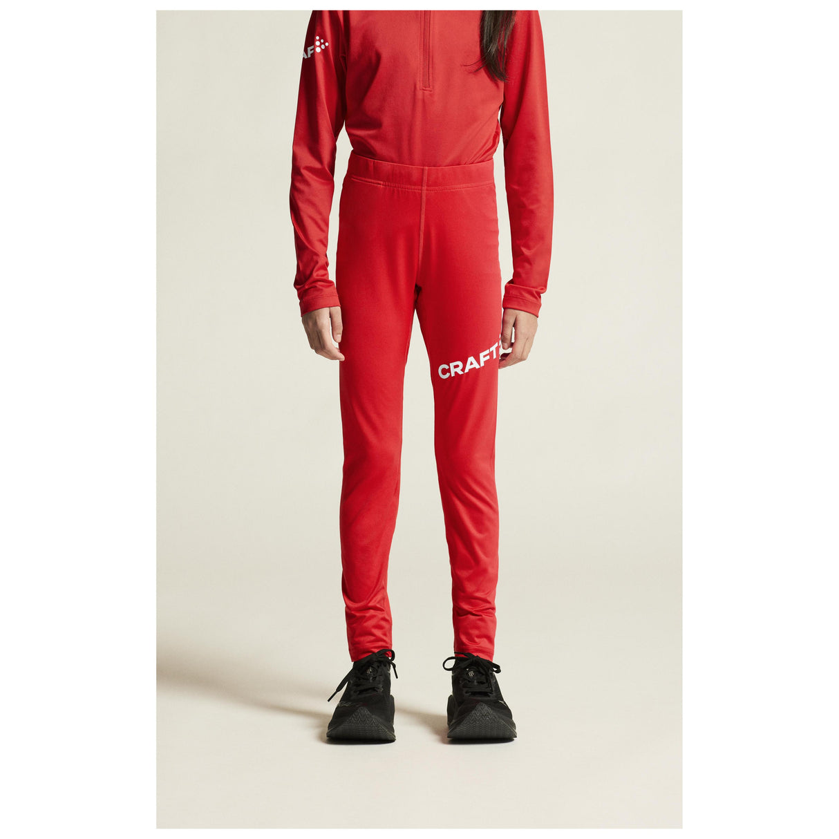 Adv Nordic Ski Club Tights Jr - Red/White - Closeup 5