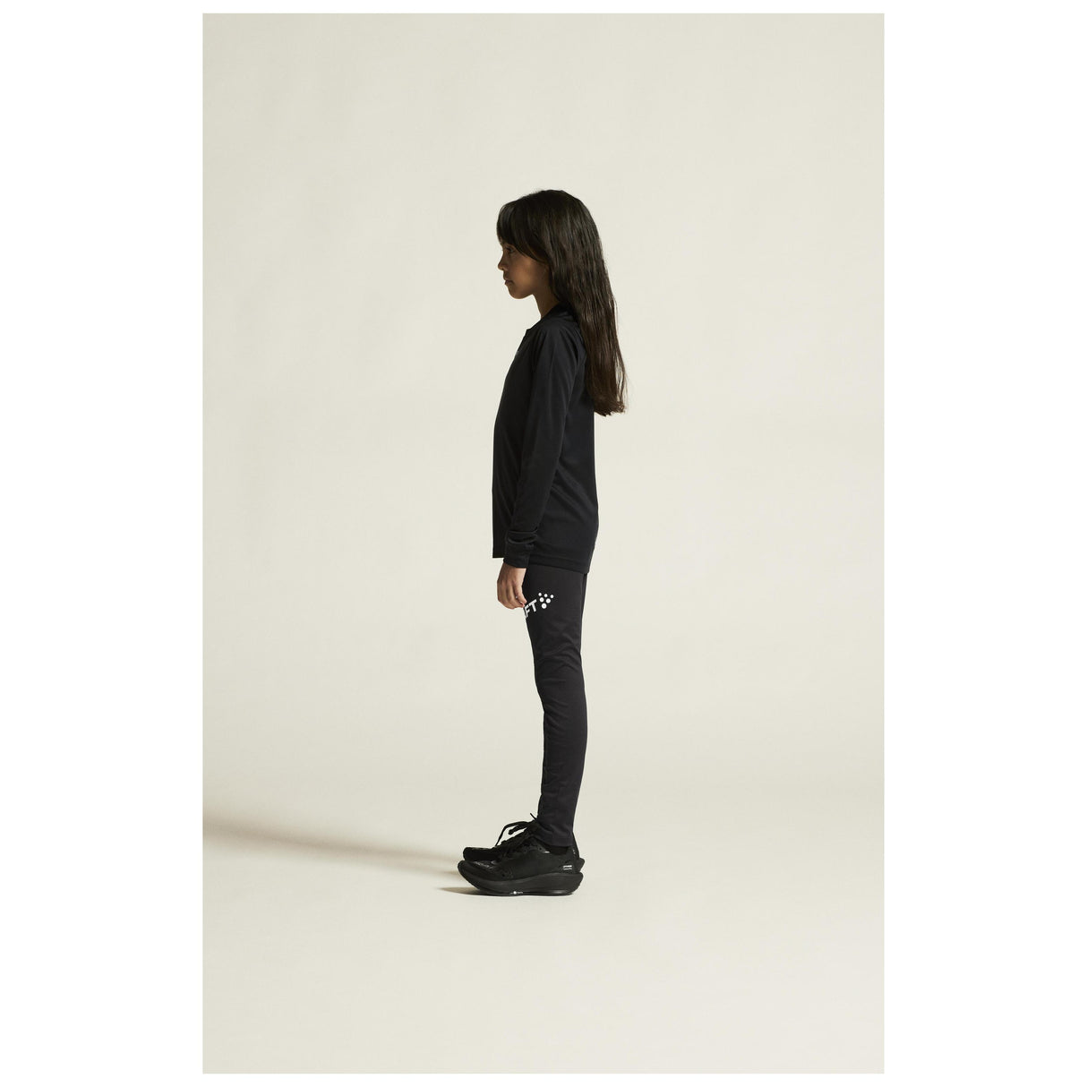 Adv Nordic Ski Club Tights Jr - Black/White - Closeup 2