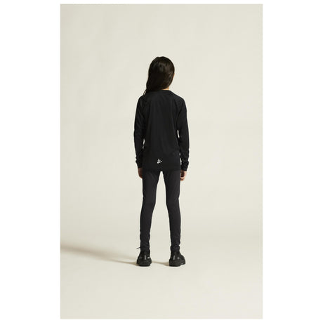 Adv Nordic Ski Club Tights Jr - Black/White - Closeup 4