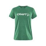 Community Logo Ss Tee W - Green Melange - Front