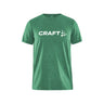 Community Logo Ss Tee Jr - Green Melange - Front