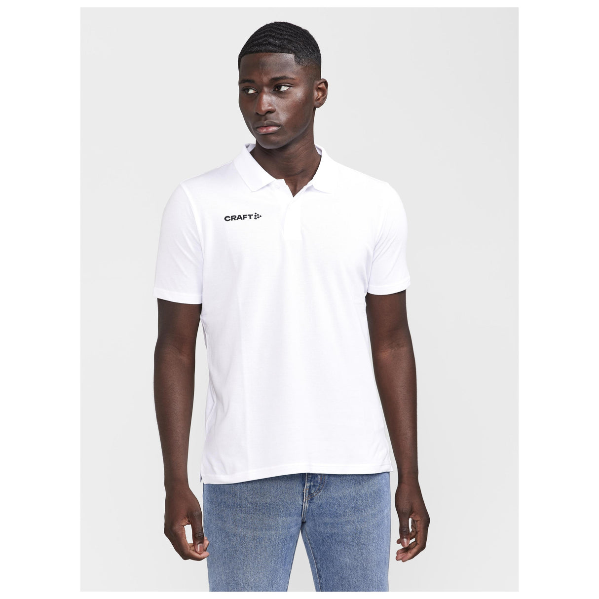 Progress 2.0 Polo M - White - Closeup 1