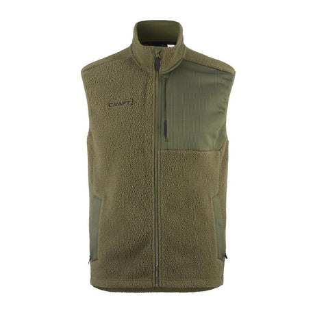 Adv Explore Pile Fleece Vest M - Dark Green - Front