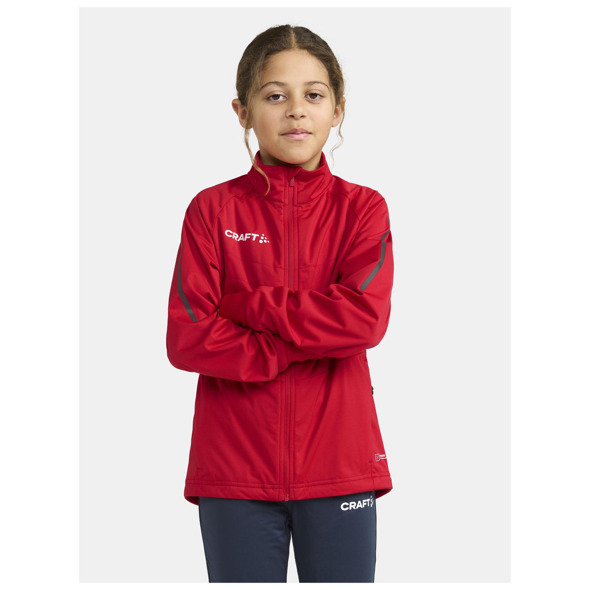 Adv Nordic Ski Club Jacket Jr - Red - Closeup 1