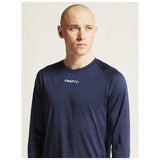 Rush 2.0 Ls Tee M - Navy - Closeup 6