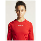 Rush 2.0 Ls Tee W - Red - Closeup 6