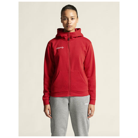 Community 2.0 Logo Fz Hoodie W - Red - Closeup 5