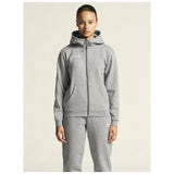 Community 2.0 Logo Fz Hoodie W - Grey Melange - Closeup 5