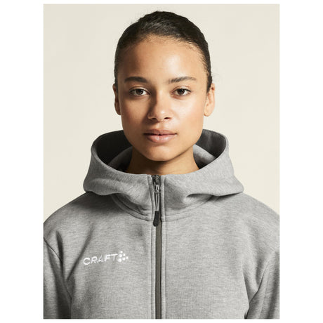 Community 2.0 Logo Fz Hoodie W - Grey Melange - Closeup 6