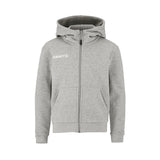Community 2.0 Logo Fz Hoodie Jr - Grey Melange - Front