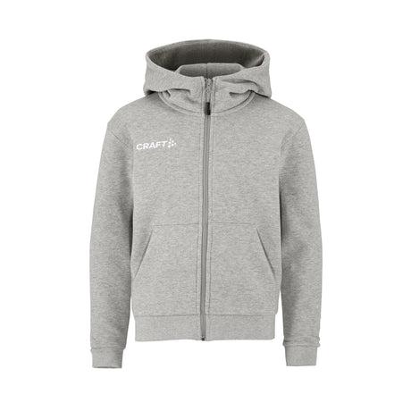 Community 2.0 Logo Fz Hoodie Jr - Grey Melange - Front