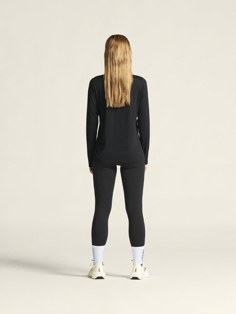 Flow Mn Ls W - Black Melange - Closeup 3