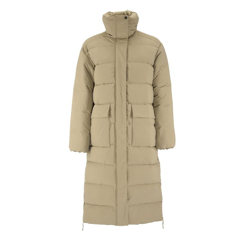 Urban Long Padded Coat W - Taupe - Front