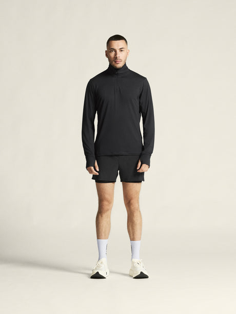 Flow Hz Ls M - Black Melange - Closeup 1