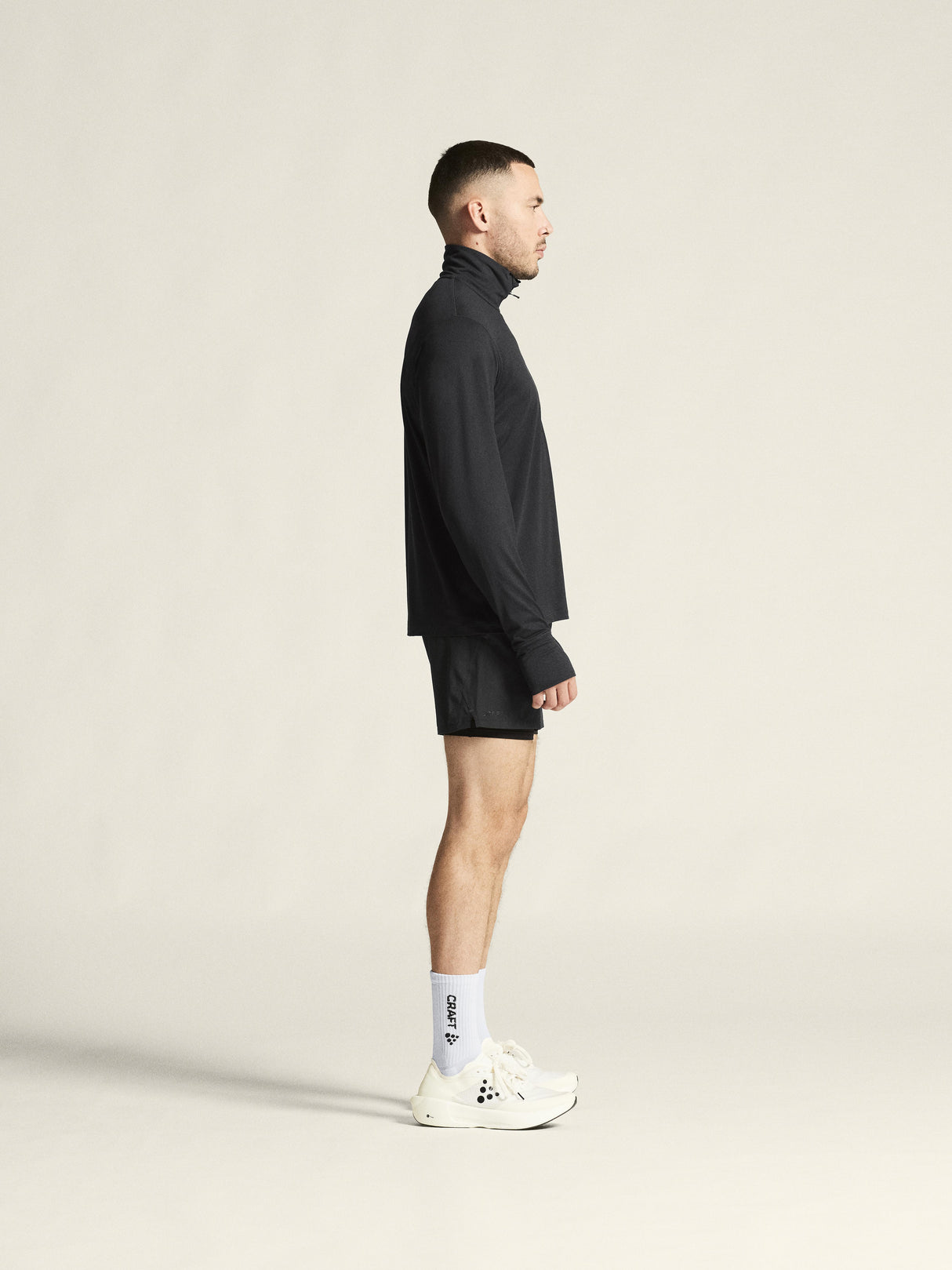 Flow Hz Ls M - Black Melange - Closeup 2