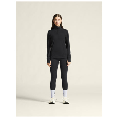 Layers Hz Ls W - Black Melange - Closeup 1