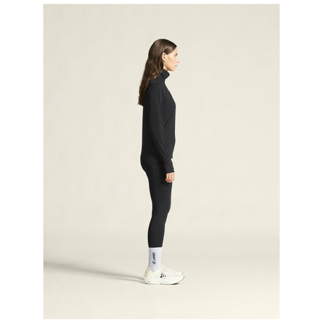 Layers Hz Ls W - Black Melange - Closeup 2