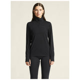 Layers Hz Ls W - Black Melange - Closeup 4