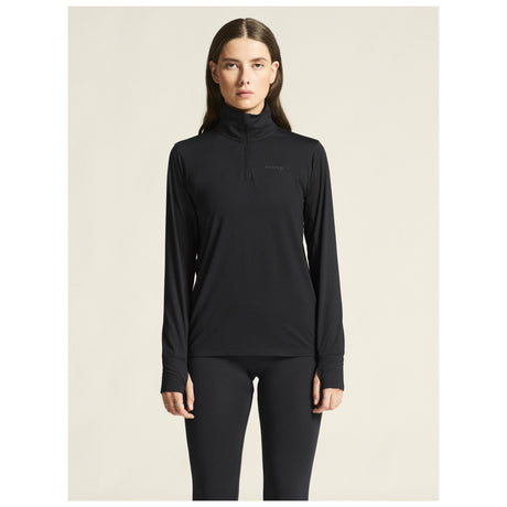 Layers Hz Ls W - Black Melange - Closeup 4