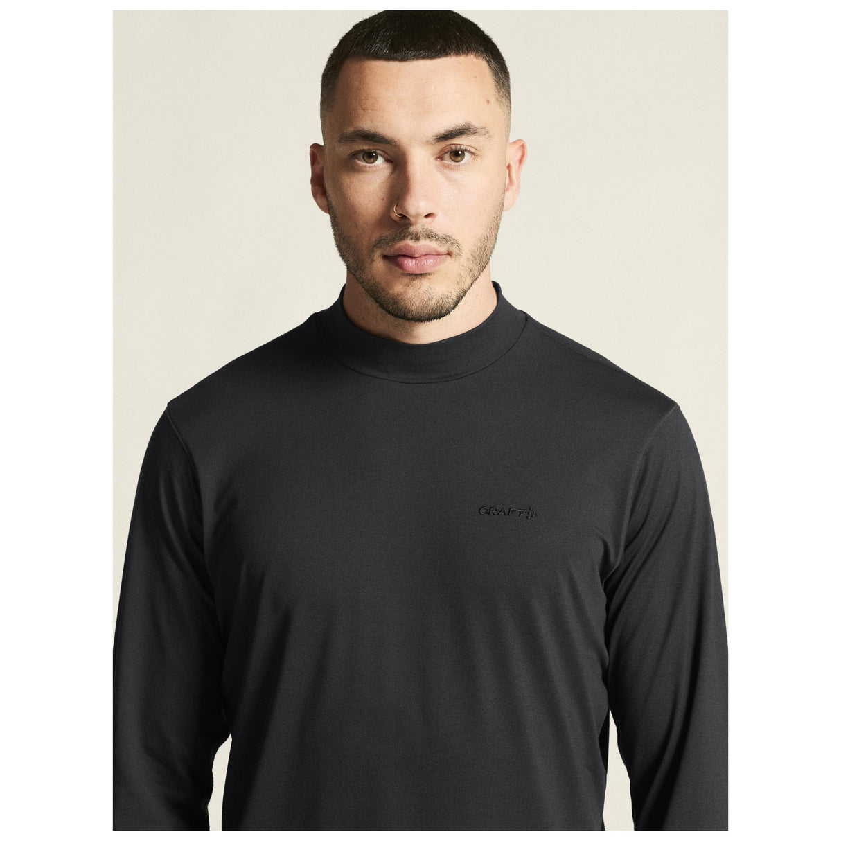 Flow Mn Ls M - Black Melange - Closeup 5