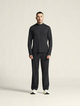 Flow Mn Ls M - Black Melange - Closeup 1